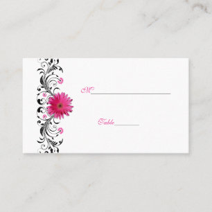 De Mesa Tarjeta Black Floral Rosa Gerbera Daisy Place
