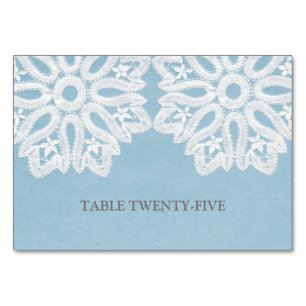De Mesa Tarjeta Blue Elegance Lace Table