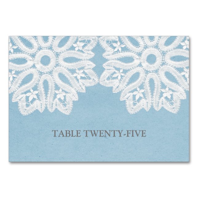 De Mesa Tarjeta Blue Elegance Lace Table (Anverso)