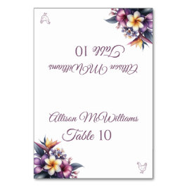 De Mesa Tarjeta boda-Carne-Aves-Aves-Florales Tropicales-