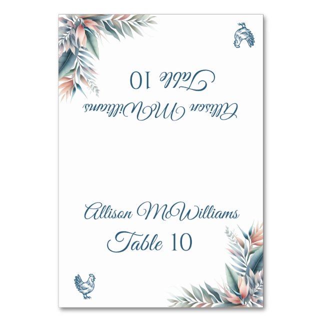 De Mesa Tarjeta boda-Tropical Dream-Poultry- (Anverso)