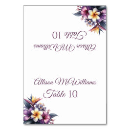 De Mesa Tarjeta boda-Tropical Floral-Vegetariano-