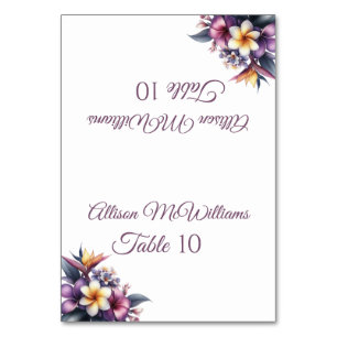 De Mesa Tarjeta boda-Tropical Floral-Vegetariano-