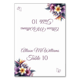 De Mesa Tarjeta boda-Tropical Floral-Vegetariano-