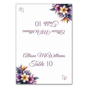 De Mesa Tarjeta boda-Tropical Floral-Vegetariano-