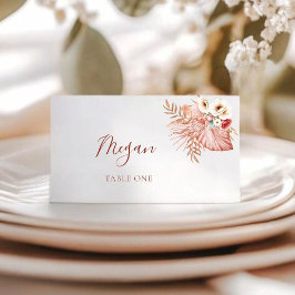 De Mesa Tarjeta Boho Rubor Watercolor Floral Boda Place