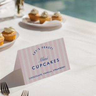 De Mesa Tarjeta Buffet Vintage Bachelorette Azul Rosa y Ma