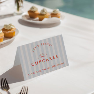 De Mesa Tarjeta Buffet Vintage Blue & Red Bachelorette