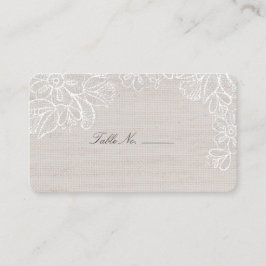 De Mesa Tarjeta Burlap y Lace Table Place