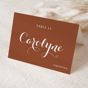De Mesa Tarjeta Calligraphy Terracotta Meal Choice Place