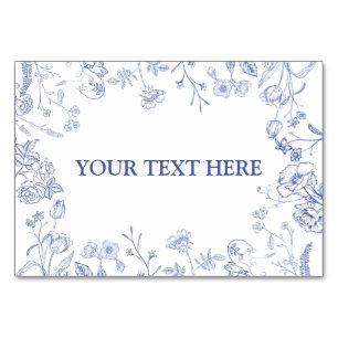 De Mesa Tarjeta Chinoiserie francesa Blue Victorian Food P