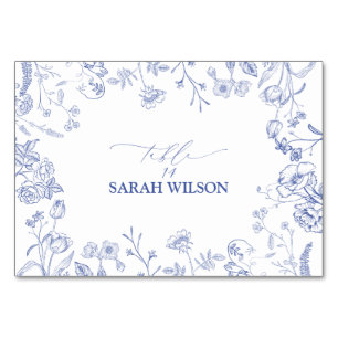 De Mesa Tarjeta Chinoiserie French Blue Victorian Place Ca