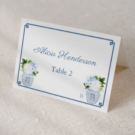 De Mesa Tarjeta Chinoiserie Moda Navy Boda blanco