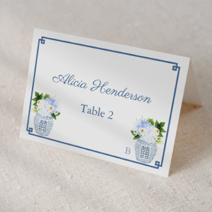 De Mesa Tarjeta Chinoiserie Moda Navy Boda blanco