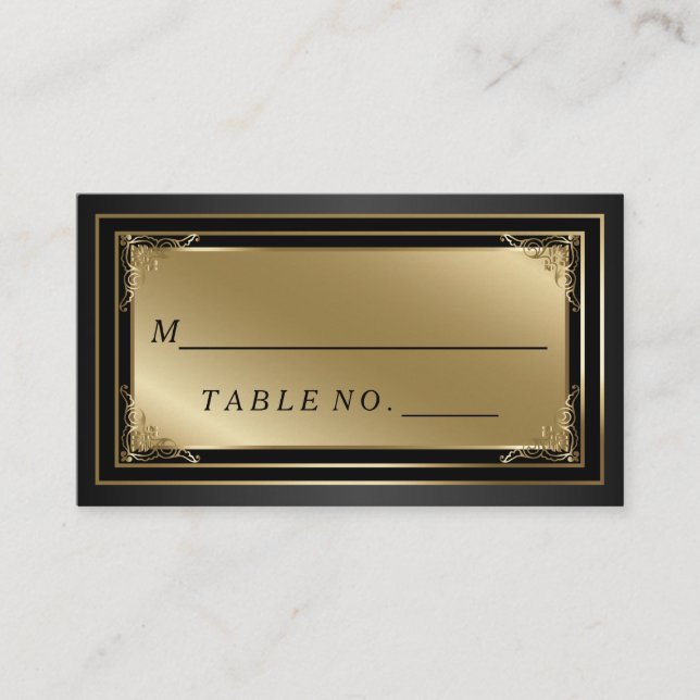 De Mesa Tarjeta Classy Gold y Black Escort Place (Anverso)