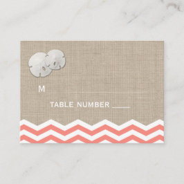 De Mesa Tarjeta Coral Sand Dollar Chevron Place