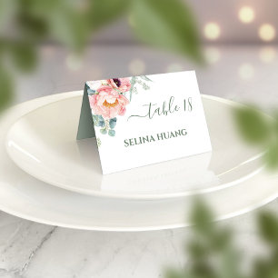 De Mesa Tarjeta doble happiness Peony Boda Place