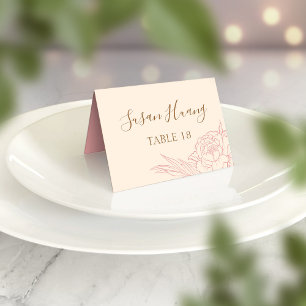 De Mesa Tarjeta doble happiness Peony Boda Place