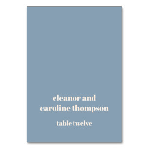 De Mesa Tarjeta Dusty Blue Retro Custom Wedding Place Card