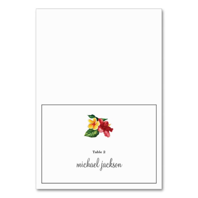 De Mesa Tarjeta Floral Boda Place (Anverso)