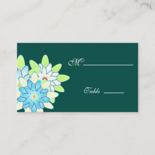 De Mesa Tarjeta Gerbera Daisy Blue Green Place para Ocasió