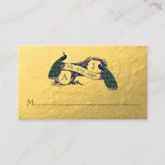 De Mesa Tarjeta Gold Peacock Boda Place