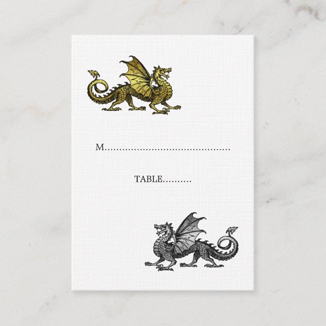 De Mesa Tarjeta Gold Silver Dragon Boda Place (Anverso)