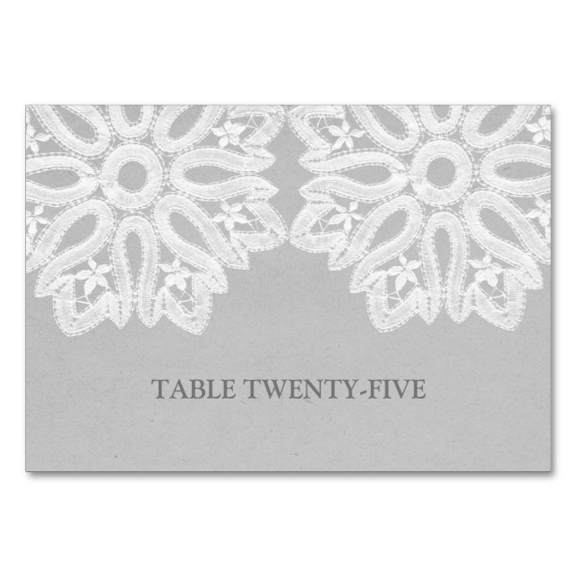 De Mesa Tarjeta Gray Elegance Lace Table (Anverso)