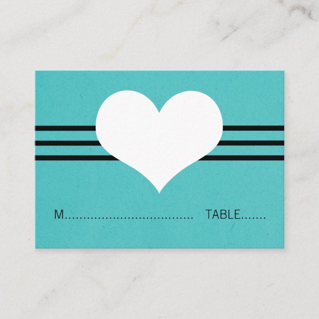 De Mesa Tarjeta Heart Place moderna, Aqua (Anverso)