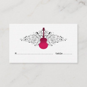 De Mesa Tarjeta Hot Pink Swirls Guitar Place
