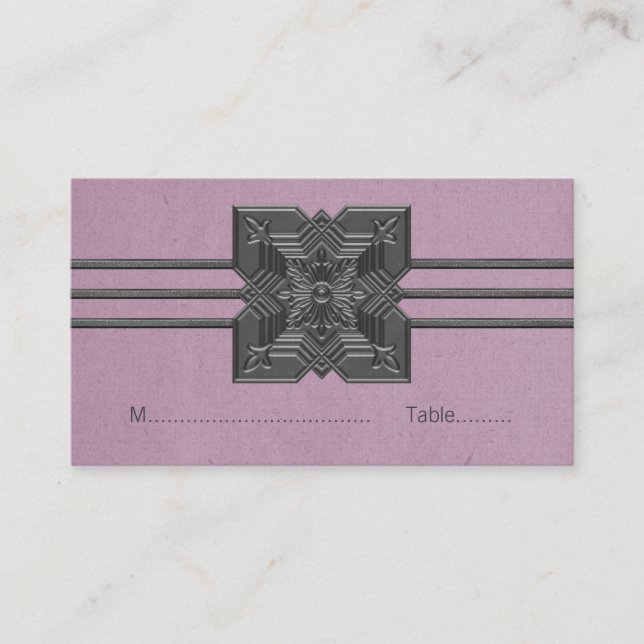 De Mesa Tarjeta Lilac Medallion Border Place (Anverso)