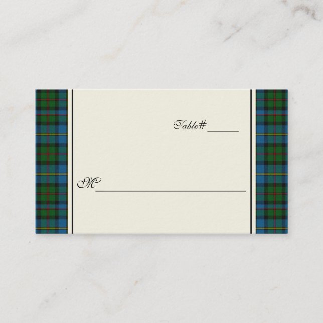 De Mesa Tarjeta MacLeod Plaid Wedding Place (Anverso)