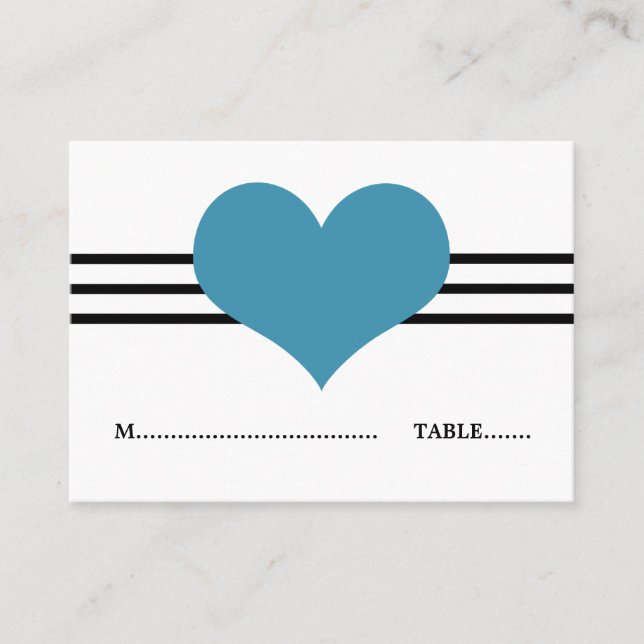 De Mesa Tarjeta Mod Heart Place, Azul (Anverso)