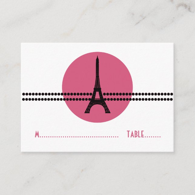 De Mesa Tarjeta Mod Parisian Dots Place, Rosa (Anverso)
