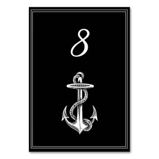 De Mesa Tarjeta Nautical Anchor Nautical Table Number
