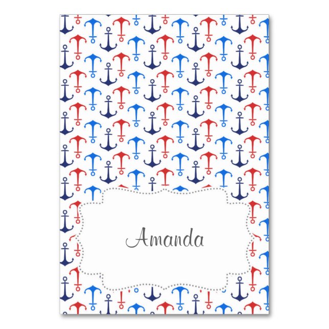 De Mesa Tarjeta Nautical Anchor Place (Anverso)