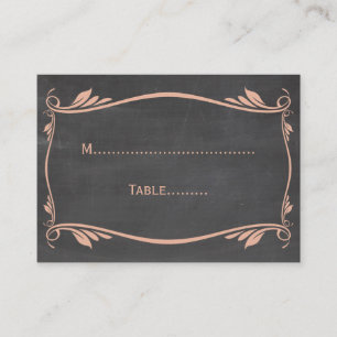 De Mesa Tarjeta Peach Flourish Chalkboard Place