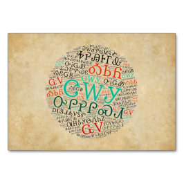 De Mesa Tarjeta plana Cherokee Syllabary Parchment Look