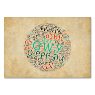De Mesa Tarjeta plana Cherokee Syllabary Parchment Look