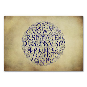De Mesa Tarjeta plana Cherokee Syllabee Blue Cloud