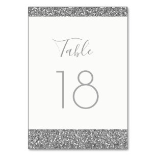 De Mesa Tarjeta plana con Purpurina gris plateado