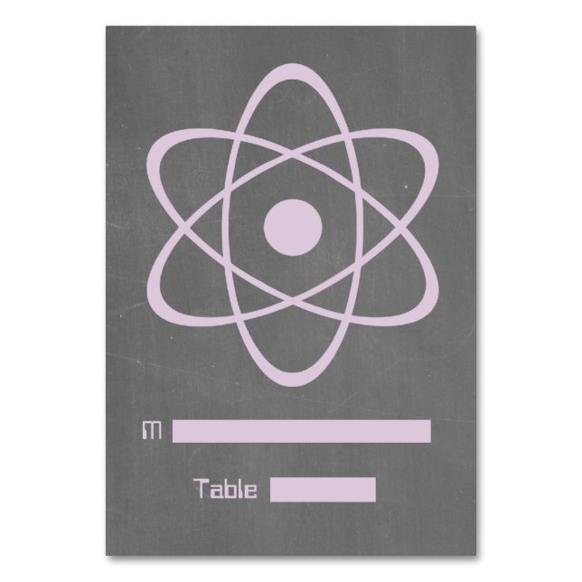 De Mesa Tarjeta Purple Atomic Chalkboard Place (Anverso)