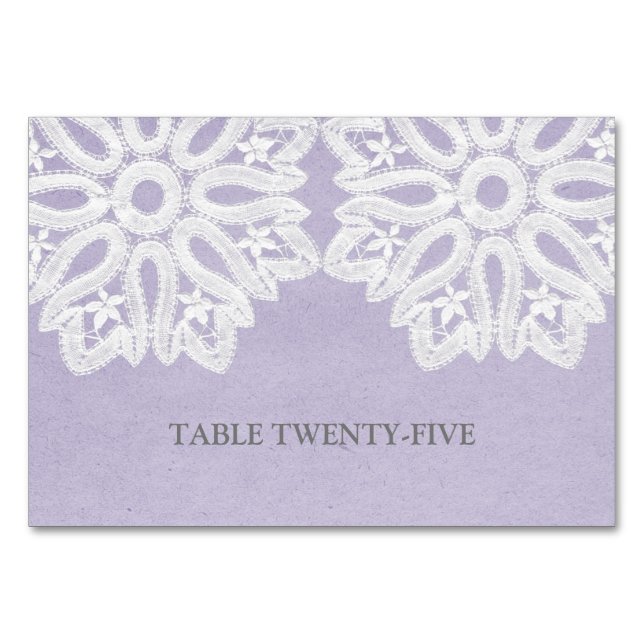 De Mesa Tarjeta Purple Elegant Lace Table (Anverso)