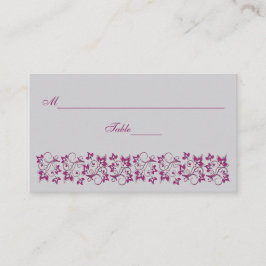De Mesa Tarjeta Purple, Gray Floral Place