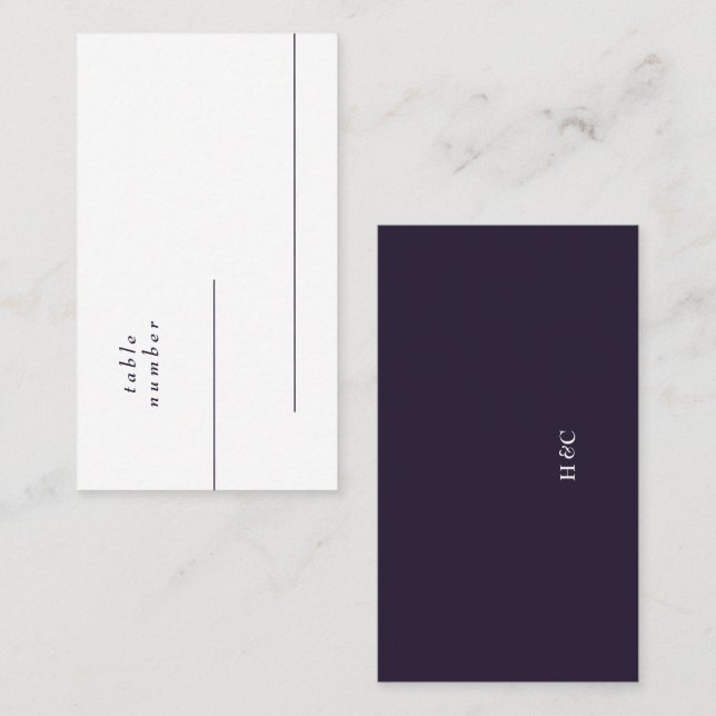 De Mesa Tarjeta Purple Moderno Simple Clean Plain Place (Anverso / Reverso)