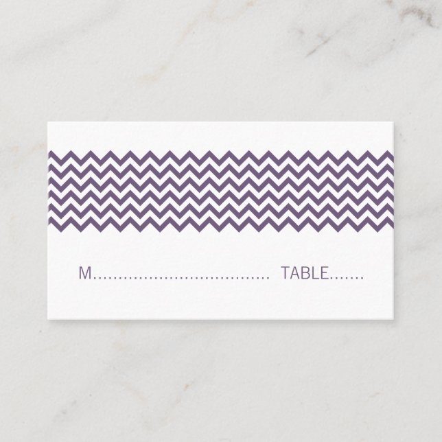 De Mesa Tarjeta Purple Simple Chevron Place (Anverso)