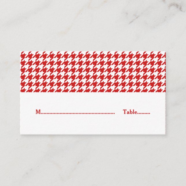 De Mesa Tarjeta Red Houndstoth Boda Place (Anverso)