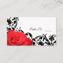 De Mesa Tarjeta Red Rose Flourish Boda Place