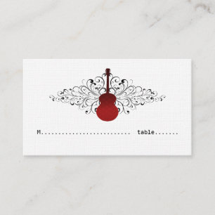 De Mesa Tarjeta Red Swirls Guitar Place