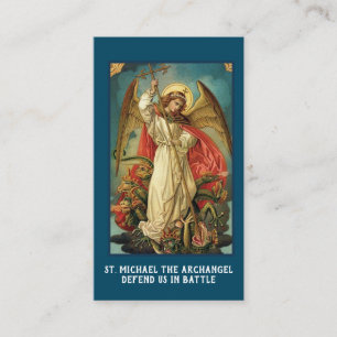 De Mesa Tarjeta religiosa St. Michael Archangel Prayer Pla